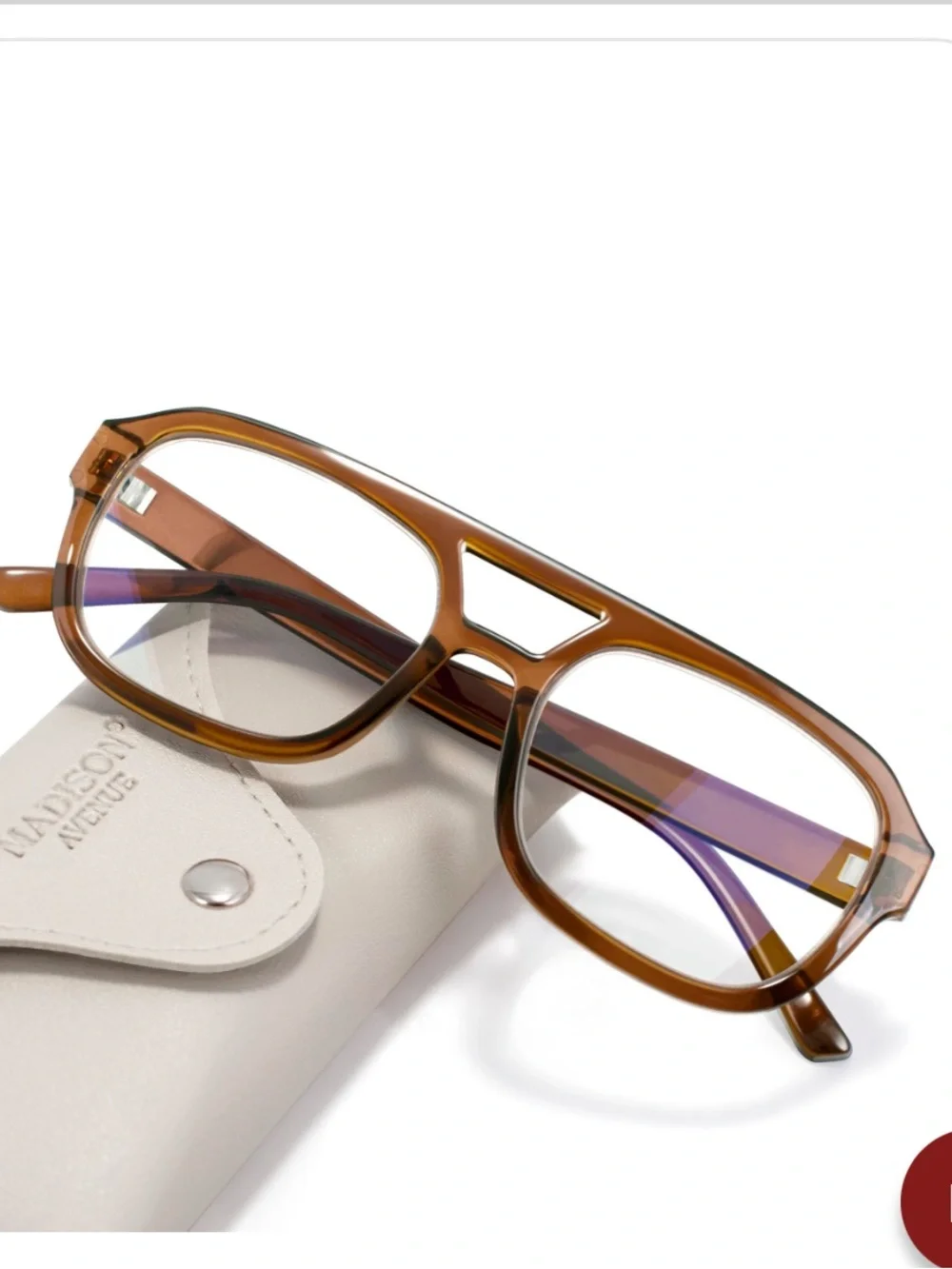 Women’s Retro Aviator Blue-Light Glasses - BROWN
